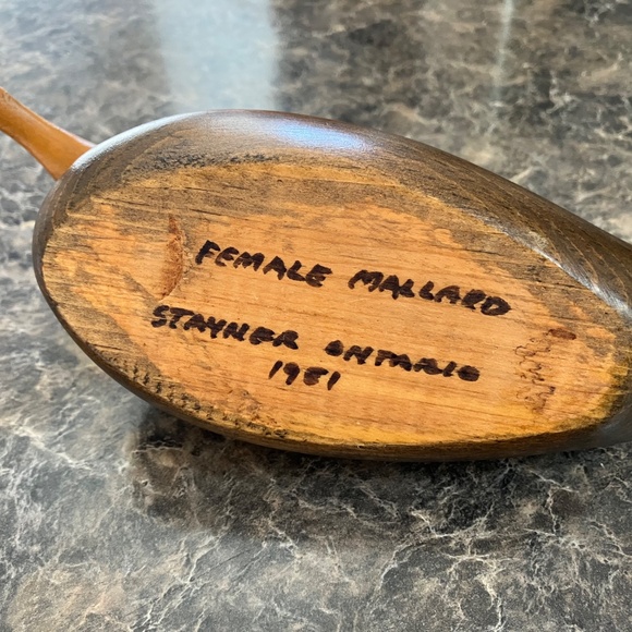 Folk Art Hand Carved Duck - Picture 2 of 3